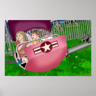 Kinder op het Carnaval Whimsical Art Poster