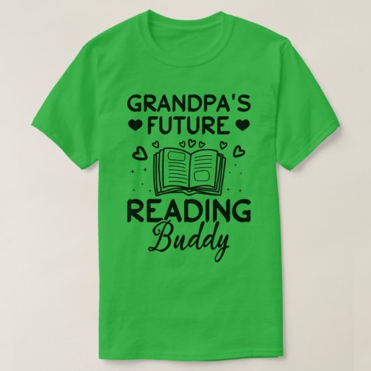 Kinder opa's Future Reading Buddy Kinder Book Love T-shirt (Design voorkant)