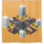 Kinder Oranje autogordijn Douchegordijn (Voorkant)