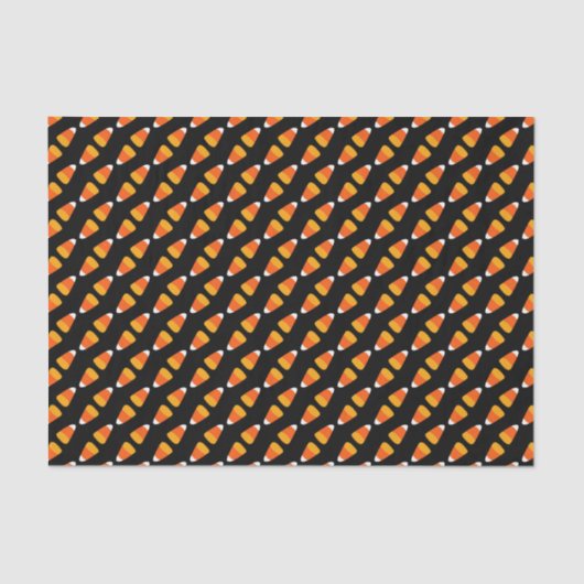 Kinder Oranje Halloween Candy Corn op Black Tissuepapier (Voorkant)