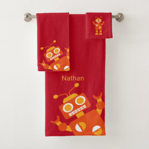Kinder Oranje robot Persoonlijk gepersonaliseerd Bad Handdoek