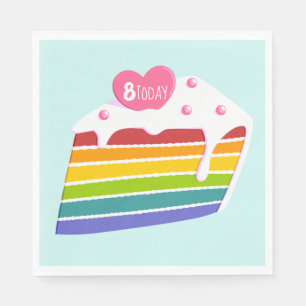 Kinder ouderdomsregenbooglaag Birthday Cake Servet