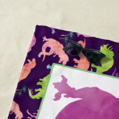 Kinder Paarse dinosaurusWaterverf T-Rex Strandlaken (In situ)