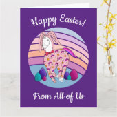 Kinder paasbunny Unicorn in Bunny Suit Bunnicorn Kaart (Gele Bloem)