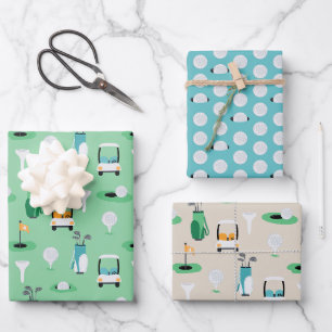 Kinder, Pap, Grampa Golfer Golfcart Golfsport Inpakpapier Vel