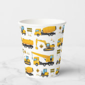 Kinder partij Cute Yellow Construction Dump Truck Papieren Bekers (Voorkant)