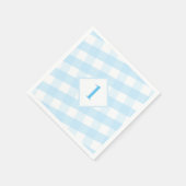 KINDER PARTIJ gingham patroon jongen blauw leefti Servet (Hoek)