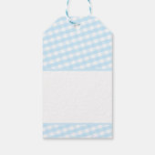 KINDER PARTIJ  gingham patroonjongen bleek blauw Cadeaulabel (Achterkant)