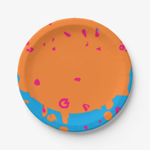 Kinder partij kleuren baby blauw bord sinaasappel