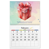 Kinder Party Planner Pastel Teddy Bear QR Code Log Kalender (Feb 2026)