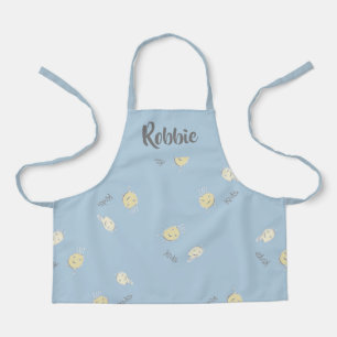 Kinder patroon op blauw schort