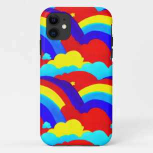 Kinder patroon voor kleurrijke regenboogwolken iPhone 11 hoesje