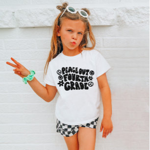Kinder Peace Out Vierde Grade T-shirt