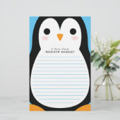 Kinder Penguin Cute Briefpapier (Staand voorkant)