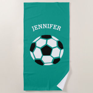 Kinder persoonlijke Voetbal Groene Sport Strandlaken