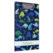 Kinder persoonlijke Waterverf Dinosaur Blue Green Klembord (Rechts)