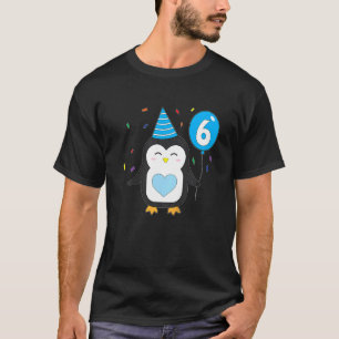 Kinder pinguïn ballon 6de verjaardagsfeestje Cake T-shirt