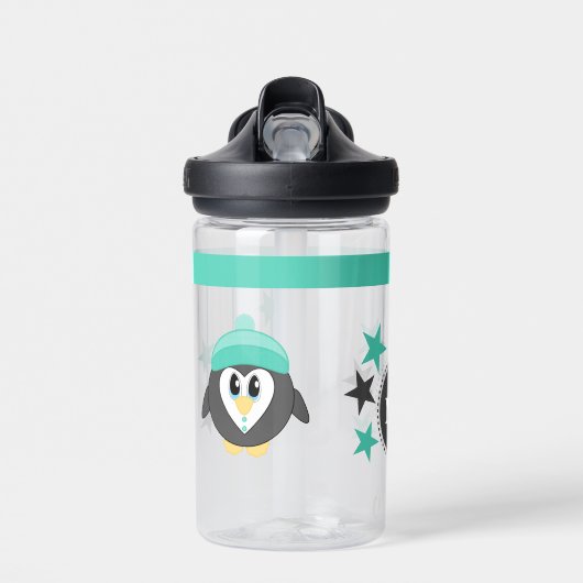 Kinder pinguïn voegt initialen toe groen CamelBak Waterfles (Voorkant)