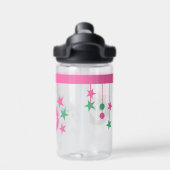 Kinder pinguïn voegt initialen toe roze CamelBak Waterfles (Achterkant)