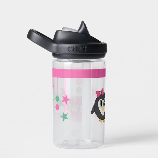 Kinder pinguïn voegt initialen toe roze CamelBak Waterfles (Rechts)