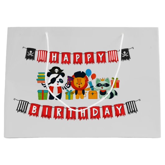 kinder piratenpartij Birthday Groot Cadeauzakje (Voorkant)