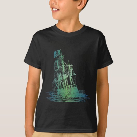Kinder piratenschip T-Shirt (Voorkant)