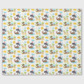 Kinder piratenschip verjaardagsfeest cadeaupapier (Vlak)