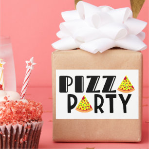 Kinder Pizza Party Favor Rechthoekige Sticker