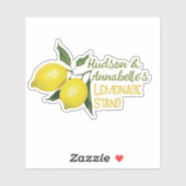 Kinder Plezier Gepersonaliseerde Naam Lemonade Sta Sticker (Vel)