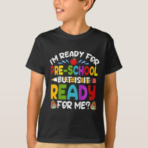 Kinder plezier im klaar voor kleuterschool eerste t-shirt