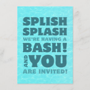 Kinder poel Splish Splash Invitation Kaart