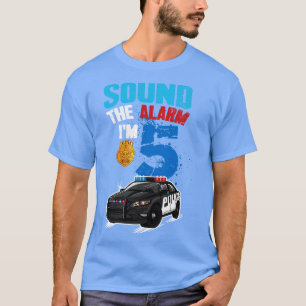 Kinder politie 5e verjaardag cadeau jongen geluid  t-shirt
