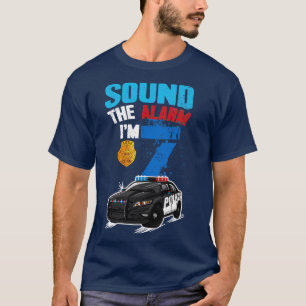 Kinder politie 7e verjaardag cadeau jongen geluid t-shirt