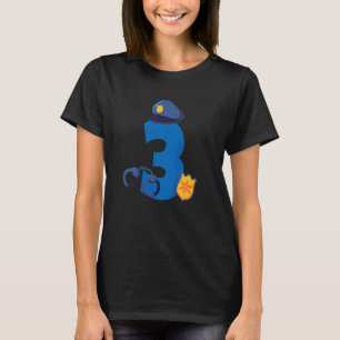 Kinder politiewagen 3e verjaardag 3 jaar oude verj t-shirt