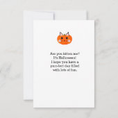 Kinder pompoen Cat Halloween Kaart (Achterkant)