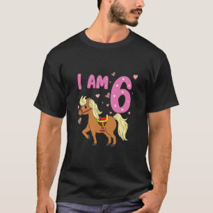 Kinder Pony meisje 6e verjaardag Paard 6 jaar oud T-shirt