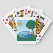 Kinder pool onder een boom pokerkaarten (Achterkant)
