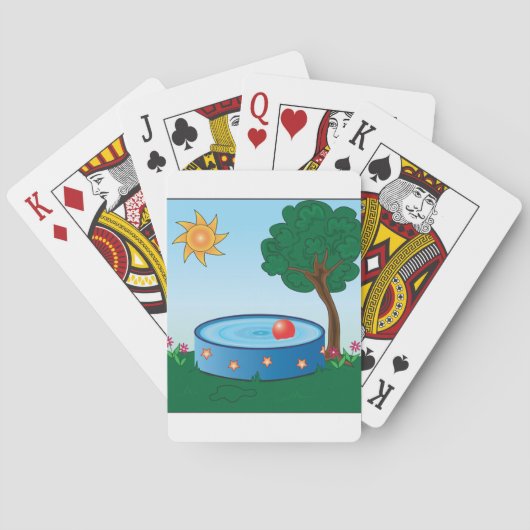 Kinder pool onder een boom pokerkaarten (Achterkant)