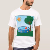 Kinder pool onder een boom t-shirt (Voorkant)