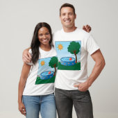 Kinder pool onder een boom t-shirt (Unisex)