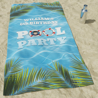Kinder Pool Party - Birthday Celebration Beach Tow Strandlaken