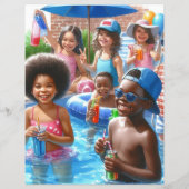 Kinder Pool Party Invitation Flyer (Achterkant)