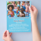 Kinder Pool Party Invitation Flyer (Hand)