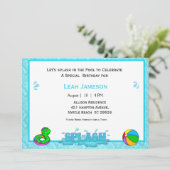 Kinder Pool Party-uitnodigingen Kaart (Staand voorkant)