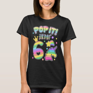Kinder Pop Het 6e verjaardag van meisjes jongens 6 T-shirt