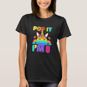Kinder Pop Ik ben 8e verjaardag decoratie Unicorn T-shirt