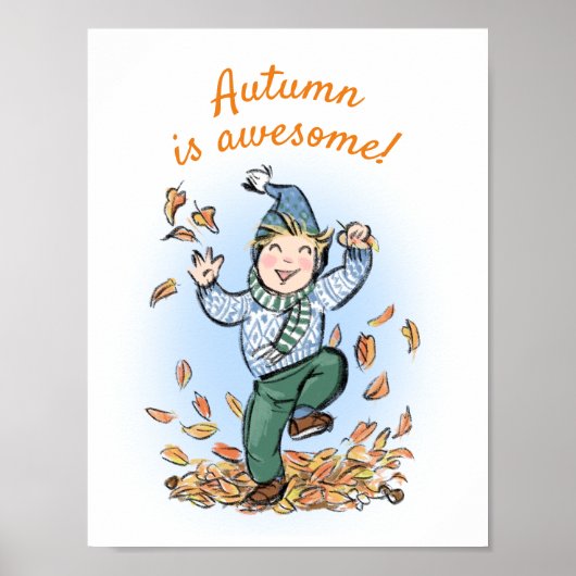 Kinder poster: De herfst is geweldige! Poster (Voorkant)