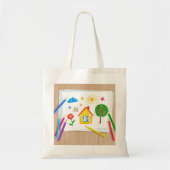 Kinder potloodtekening tote bag (Voorkant)
