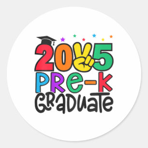 Kinder Pre-k Afstuderen 2025 voorschoolse Afstuder Ronde Sticker