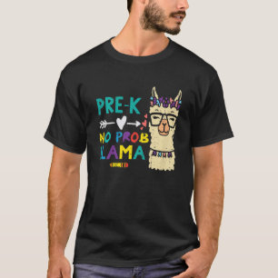 Kinder Pre K Geen Prob Llama Prek Eerste Dag Schoo T-shirt
